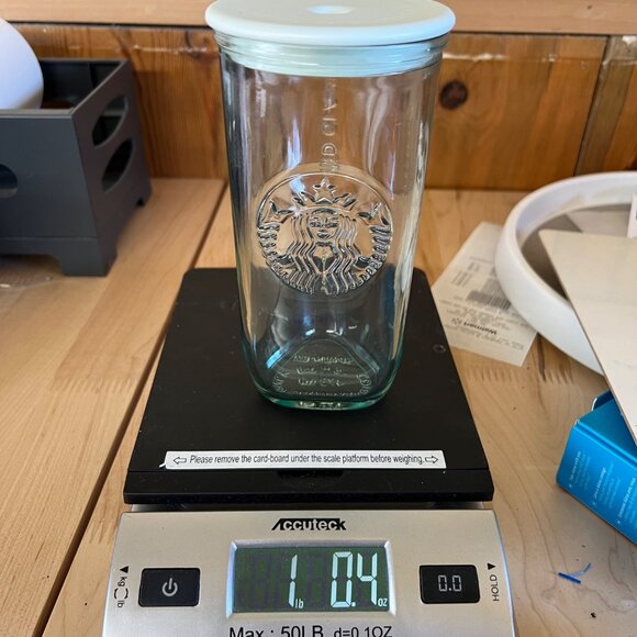 Starbucks Recycled Glass Triangle Cold Cup With Lid 16 ounce Mint - Picture 8 of 8